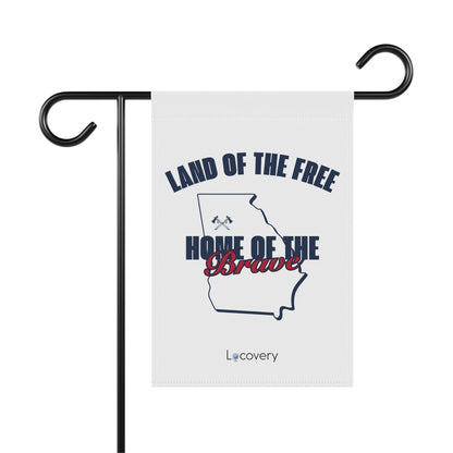 Land Of The Free Home Of The Brave Garden Banner | White