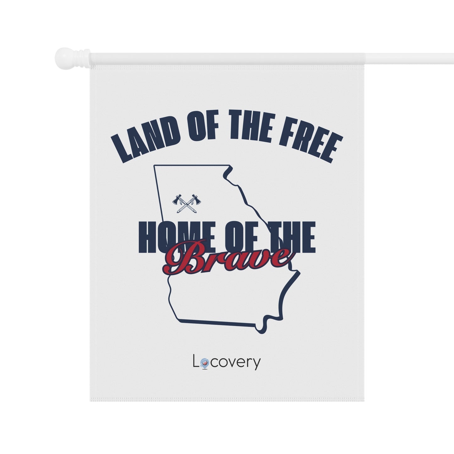 Land Of The Free Home Of The Brave Garden Banner | White