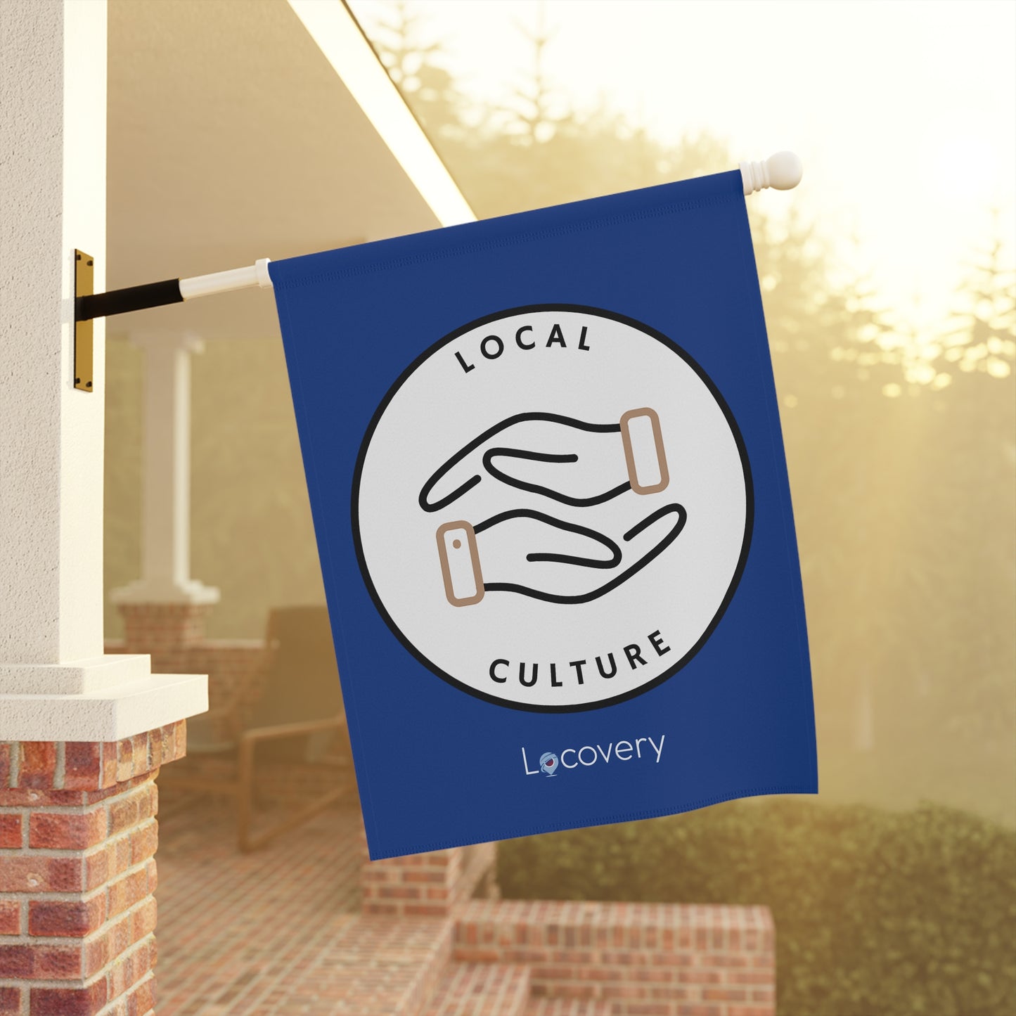 Local Culture Garden Banner | Blue