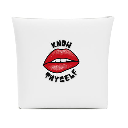 Know Thyself Cotton Cosmetic Makeup Organizer Bag | White