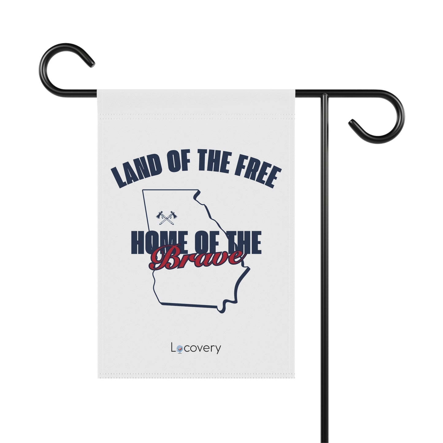 Land Of The Free Home Of The Brave Garden Banner | White